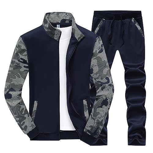 FASLOLSDP Trainingsanzug Herren Baumwolle Lässig Hausanzug Mit Kapuze Sportswear Zweiteiliges Jogging Anzug Set Frühling Tracksuit Unisex Kapuzenjacke Sportkleidung Freizeitanzug von FASLOLSDP