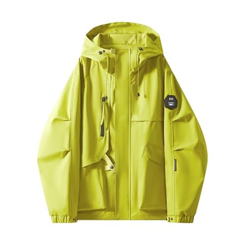 Regenjacke Herren Leicht Wasserdicht Sonnenschutz Ultraleichte Dünne Windjacke Atmungsaktiv Übergangsjacke Kapuzenjacke Herbstjacke Einfarbig Outdoorjacke für Fahrrad Outdoor Wandern von FASLOLSDP