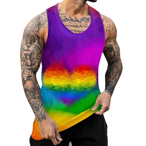 Tanktop Herren Bunt, Shirt Herren Basic, ÄRmelloses Muskelshirt Unterhemd FüR Training Gym Fitness & Bodybuilding Valueweight Athletic Funktionsshirt GrößEn ÜBergrößEn TräGershirts von FASLOLSDP