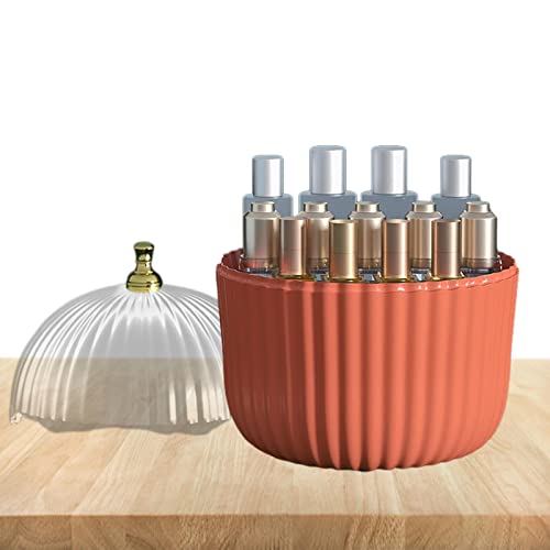 FASSME Make-up-Parfüm-Organizer, Kosmetik-Organizer, wasserdicht, staubdicht, Kosmetik-Organizer, Arbeitsplatte mit runder Box und goldenem Griff für Badezimmerschränke und Schminktische von FASSME