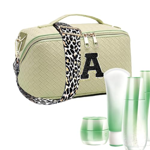Große Make-up-Tasche – wasserdichte Kosmetiktasche | klassifizierte Aufbewahrung gewebte Kulturtasche Geburtstagsgeschenk für Frauen und Mädchen Fassme, grün, 1 von FASSME