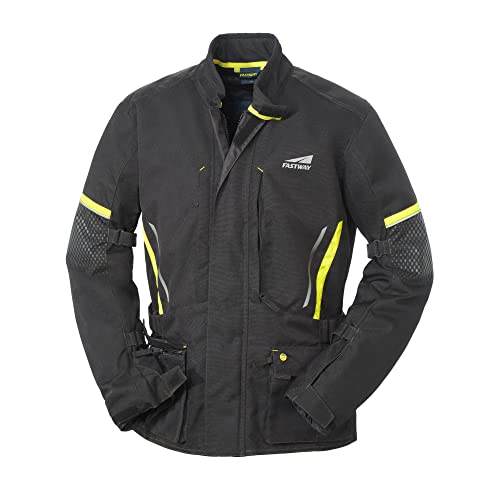 Fastway Textil Motorradjacke Herren mit Protektoren, Wasserdichte Motorrad Jacke Herren, Atmungsaktiv, Winddicht, Thermo-Isolierung, Sicherheitsnähte, Verbindungsreißverschluss, Ventilationssystem, 52 von FAST WAY