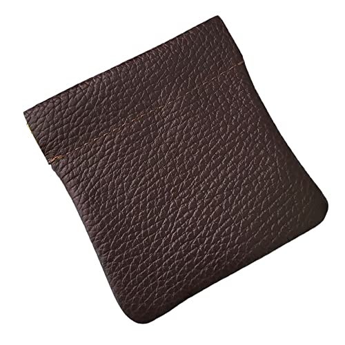 FAST WORLD SHOPPING ® Geldbörse aus echtem Leder, Made in Italy, Unisex, Federverschluss, Snap, braun, 9 x 9 x 1 von FAST WORLD SHOPPING