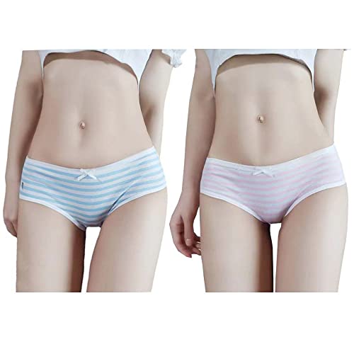 FASXIR Japanischer Stil Niedlich Gestreifte Baumwolle Tanga Beutel Bikini Unterwäsche Slip Slip Cosplay Panties für Damen Herren 2 Stück, Stil 1, XS/XL von FASXIR