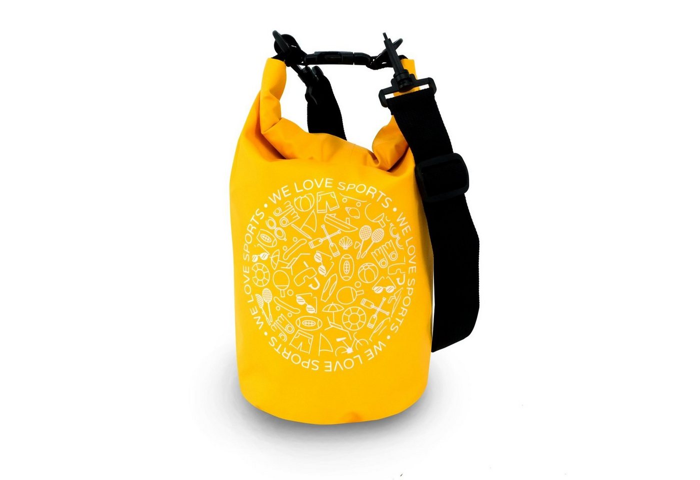 FASports Drybag Wasserdichte Tasche Aquino, Gelb, Seesack/Packsack mit Tragegurt (1-tlg., H: 35 cm, Ø 18 cm), 5 Liter von FASports