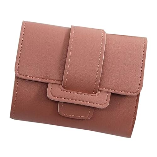 FATASH Damen-Geldbörse aus PU-Leder, klein, kompakt, Bifold Design, RFID-blockierend, mehrere Fächer für Bargeld, Kreditkarte, Ausweishalter, Geschenk Zubehör für Mädchen, rosa - deep pink, Casual von FATASH