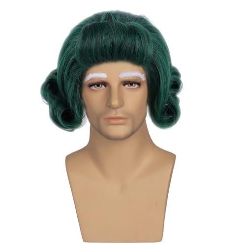FATMAUI Halloween-Kostüm-Perücke, realistisch, 30,5 cm, mit weißen Augenbrauen und hitzebeständiger Faser, Grün, Culry für Herren FATMAUI Halloween-Kostüm-Perücke, realistisch, 30,5 cm, mit weißen Augenbrauen und hitzebeständiger Faser, Grün, Culry für Herren von FATMAUI