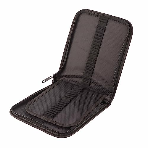 FAUOSWUK Bleistiftkoffer mit Großer Kapazität, 72/120 Slots Colored Bleistift Hülle Leinwand Pentasche mit Elastischen Gurtstiftkoffer Organizer für Reisende Zum Zeichnen, Schwarz (72 von FAUOSWUK