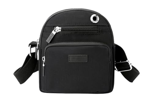 FAVORTALK Umhängetasche Damen Mittelgroß Damen Handytasche zum Umhängen Kleiner Crossbody Bag mit Reißverschluss Schultertasche mit Verstellbarer Riemen Schwarz - DJB00705 von FAVORTALK