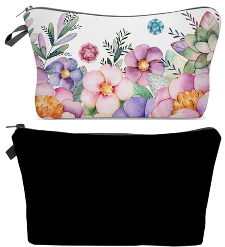 FAVORTALK Kleine Geschenktaschen zum Aufhängen, Kulturbeutel, Blumenmuster, 2 Stück, kleine Tasche, Herren-Waschbeutel, Kulturbeutel, Kulturtasche, Make-up-Tasche, B17205, 22x13.5 x 5cm/ 8.7 x 5.3 x 2 von FAVORTALK