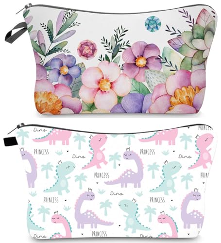 FAVORTALK Kleine Geschenktaschen zum Aufhängen, Kulturbeutel, Blumenmuster, 2 Stück, kleine Tasche, Herren-Waschbeutel, Kulturbeutel, Kulturtasche, Make-up-Tasche, B17210, 22x13.5 x 5cm/ 8.7 x 5.3 x 2 von FAVORTALK