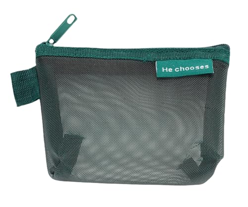 FAVORTALK Kleine Make-up-Tasche mit Reißverschluss oben, Münzbörse für Damen, Accessoire, Mini-Tasche, Distant Mountain Green, 12 X 8 X 3 cm / 4.72 X 3.15 X 1.18 inches, Münztasche von FAVORTALK