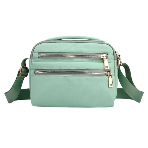 FAVORTALK Leichte Crossbody Handtasche Damen Umhängetasche - Wasserdicht Nylon Crossover Bag Grün Große Kapazität Messenger Schultertasche für Frauen mit Verstellbarer Riemen - B39217 von FAVORTALK