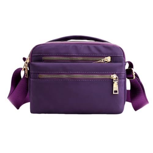 FAVORTALK Leichte Damen Umhängetasche Mittelgroß Violett - Crossbody Bag Wasserdicht Multi Pocket Handtaschen mit Vielen Fächern Schultertasche Nylon Messenger Bag für Reisen - B39210 von FAVORTALK