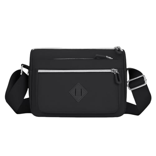 FAVORTALK Leichte Umhängetasche Damen Schwarz Wasserdicht - Kleine Crossbody Bag Mehrfach-Taschen Handtasche Wasserdicht Nylon Schultertasche mit Vielen Fächern für Arbeit Einkaufen - B38317 von FAVORTALK