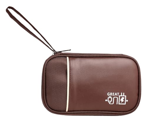 FAVORTALK Reise-Gadgets-Tasche mit elastischen Bändern, Reisezubehör, Wand-Organisationssystem mit Ring, großer Organizer, Kabel-Organizer-Tasche für elektronisches Zubehör, Braun 1 B21719 von FAVORTALK