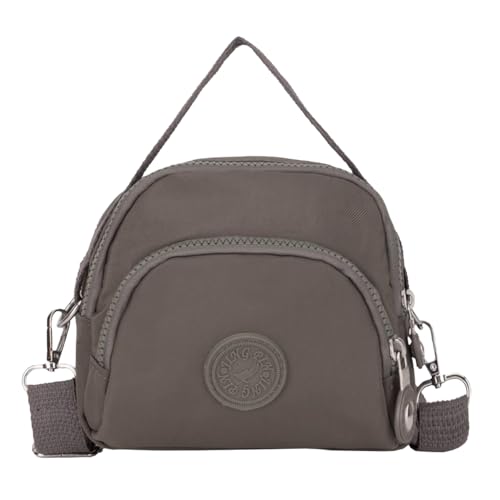 FAVORTALK Kleine Umhängetasche Damen Wasserdicht Grau - Schultertasche Messenger Handtasche Umhängetaschen Nylon Crossbody Bag für Arbeiten Reisen Lässig,DJB00308 von FAVORTALK