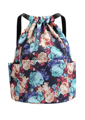 FAVORTALK Sportrucksack Damen Faltbar Turnbeutel Sportbeutel Mädchen Fußball Tasche Große Kapazität Sport Rucksäcke Verstellbaren Schulterträgern Sportrucksack Wasserfest String-Rucksack - JSB040-05 von FAVORTALK