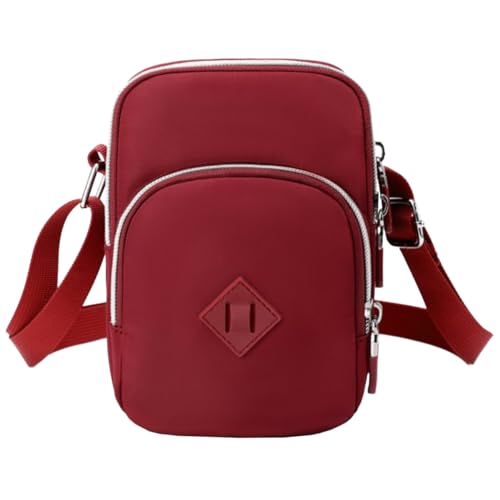 FAVORTALK Umhängetasche Klein Multi Pocket Taschen - Crossbody Bag Rot Messenger Handtasche Wasserabweisend Stylische Klein Tasche mit Verstellbarem Gurt - B00111 von FAVORTALK