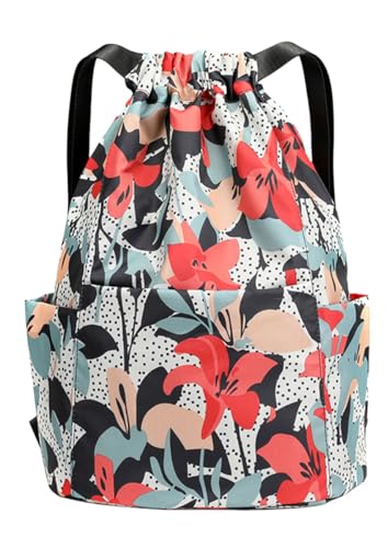 FAVORTALK Turnbeutel Damen Wasserdicht Große Kapazität Beutel mit Kordelzug Zusammenklappbar für einfache Lagerung Rucksack Kordelzugbeutel Turnbeutel Herren Mädchen für Gym Schwimmen Sport,B03904 von FAVORTALK