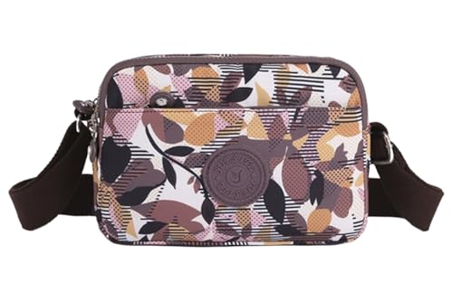 FAVORTALK Kleine Umhängetasche Damen Wasserdicht Messengertaschen - Crossbody Taschen Braun Multi Pocket Bags Leichte Schultertasche mit Verstellbarer Schultergurt - DJB00906 von FAVORTALK