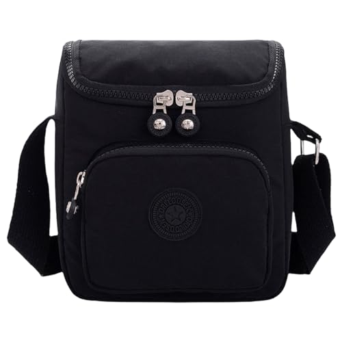 FAVORTALK Umhängetasche Damen Schwarz Leichte Sportlische Schultertasche Handtasche Cross-Body Tasche für Mädchen Frauen Party Travel,B01710 von FAVORTALK
