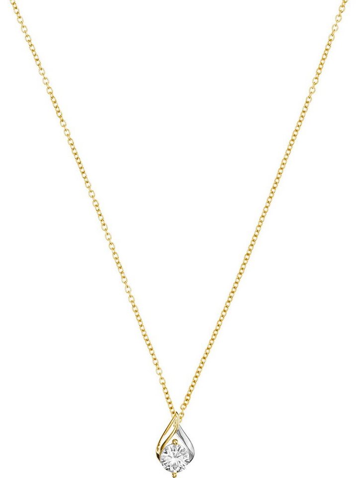 FAVS Collier FAVS Damen-Kette 375er Gelbgold 1 Zirkonia von FAVS