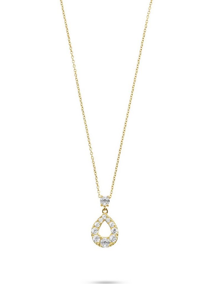 FAVS Collier FAVS Damen-Kette 375er Gelbgold 3 Zirkonia von FAVS