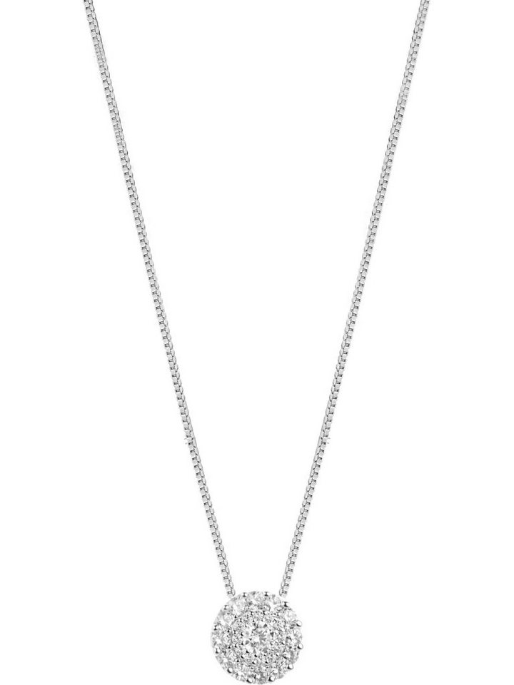 FAVS Collier FAVS Damen-Kette 375er Weißgold Zirkonia von FAVS
