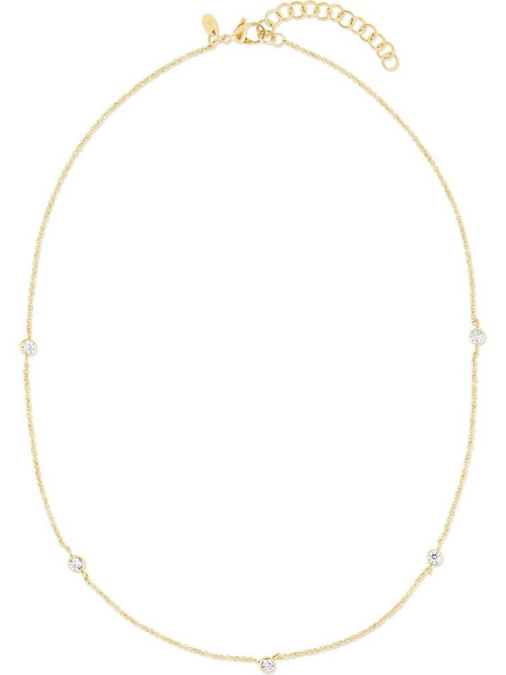 FAVS Edelstahlkette FAVS Damen-Kette Edelstahl 5 Zirkonia von FAVS