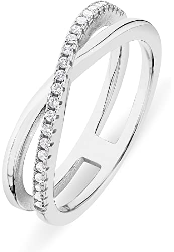 FAVS Damen-Damenring 925er Silber 24 Zirkonia 56 Silber 32022164 von FAVS