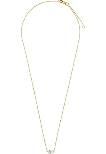 FAVS Damen-Kette 375er Gelbgold 3 Zirkonia One Size 88441141 von FAVS