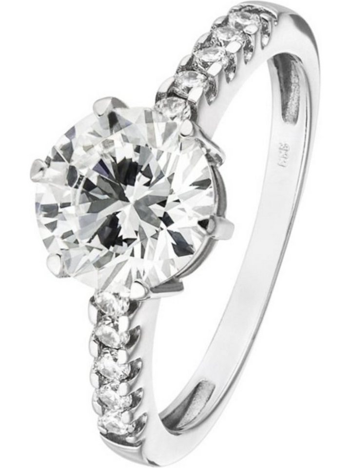 FAVS Fingerring FAVS Damen-Damenring 375er Weißgold 10 Zirkonia, Zirkonia, synthetisch von FAVS