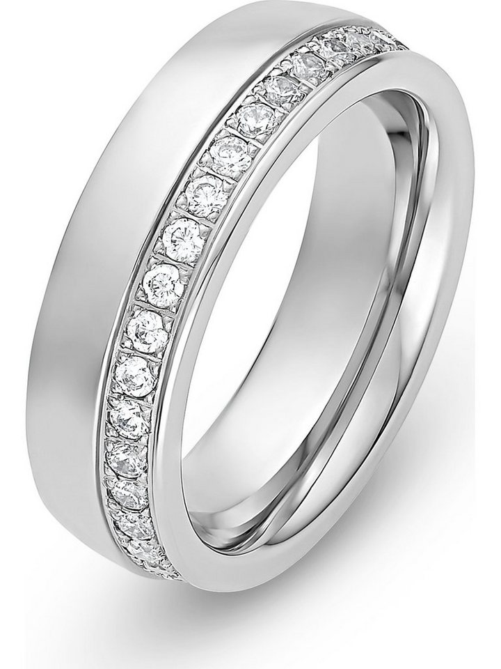 FAVS Fingerring FAVS Damen-Freundschaftsring Edelstahl 40 Zirkonia, Zirkonia von FAVS