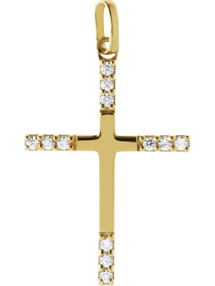 FAVS Kettenanhänger FAVS Damen-Anhänger 375er Gelbgold 12 Zirkonia von FAVS