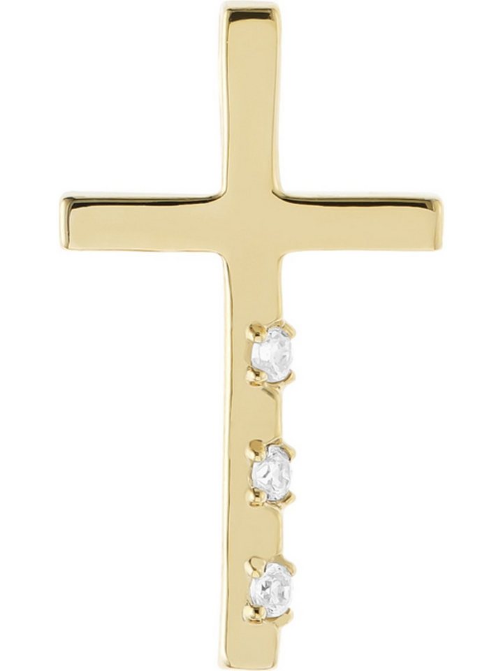 FAVS Kettenanhänger FAVS Damen-Anhänger 375er Gelbgold 3 Zirkonia von FAVS