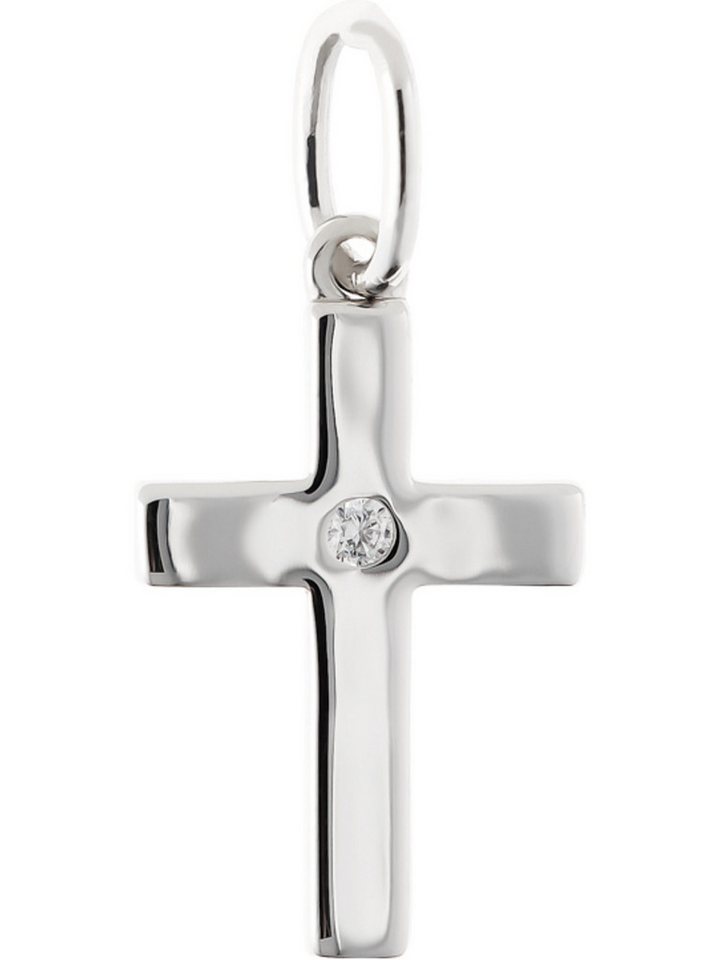 FAVS Kettenanhänger FAVS Damen-Anhänger 925er Silber 1 Zirkon Kreuz von FAVS