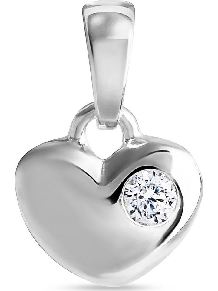FAVS Kettenanhänger FAVS Damen-Anhänger 925er Silber 1 Zirkonia Herz von FAVS