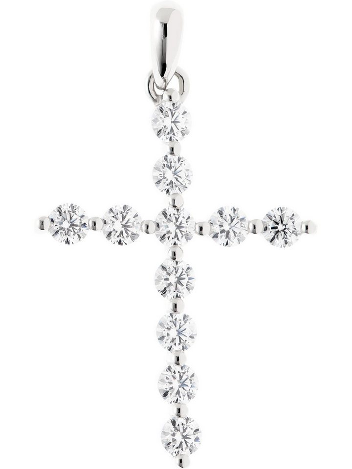 FAVS Kettenanhänger FAVS Damen-Anhänger 925er Silber 11 Zirkon Kreuz von FAVS
