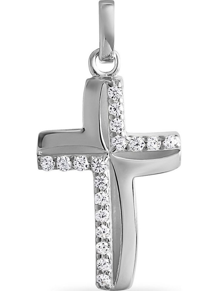 FAVS Kettenanhänger FAVS Damen-Anhänger 925er Silber 18 Zirkonia Kreuz von FAVS