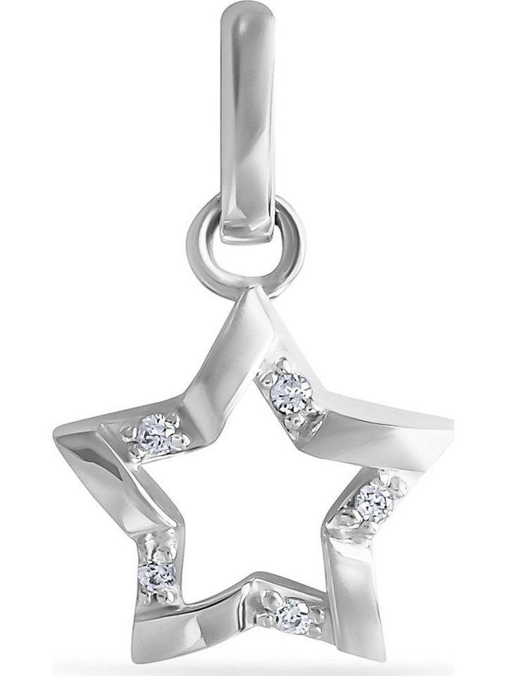 FAVS Kettenanhänger FAVS Damen-Anhänger 925er Silber 5 Zirkonia Stern von FAVS