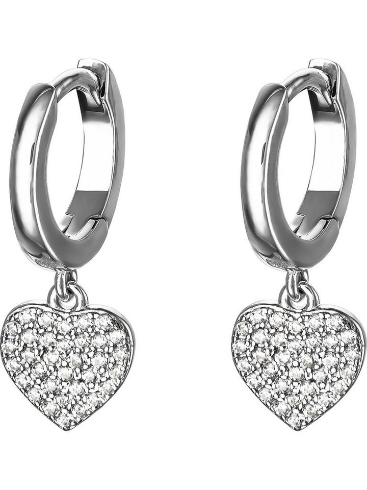 FAVS Paar Creolen FAVS Damen-Creolen 925er Silber 66 Zirkonia Herz (Paar) von FAVS