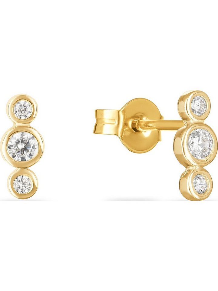FAVS Paar Ohrstecker FAVS Damen-Ohrstecker 375er Gelbgold 6 Zirkonia von FAVS