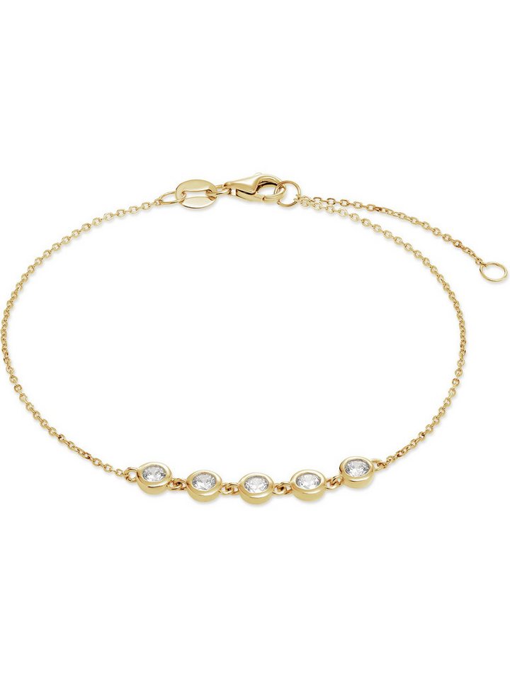 FAVS Silberarmband FAVS Damen-Armband 375er Gelbgold 5 Zirkonia, Modern von FAVS