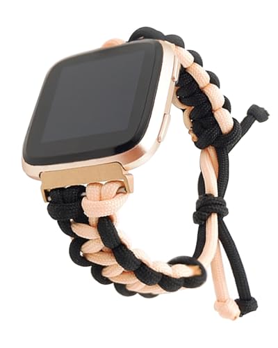 Ersatzbänder kompatibel mit Fitbit Versa 2 / Versa / Versa Lite Classic für Damen und Herren, handgeflochtenes Seilarmband, verstellbar, atmungsaktiv, Ersatzband aus weichem Nylon (Weizen) von FAVZCBVIN