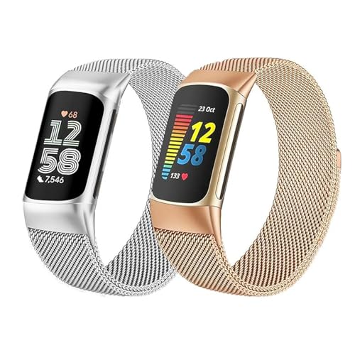 Metallband, kompatibel mit Fitbit Charge 6/Charge 5, für Damen und Herren, Netz-Milanaise-Schleife, verstellbares Ersatzband für Fitbit Charge 5 Bänder/Charge 6 Advanced Fitness & Health Tracker Metallband, kompatibel mit Fitbit Charge 6/Charge 5, für Damen und Herren, Netz-Milanaise-Schleife, verstellbares Ersatzband für Fitbit Charge 5 Bänder/Charge 6 Advanced Fitness & Health Tracker von FAVZCBVIN