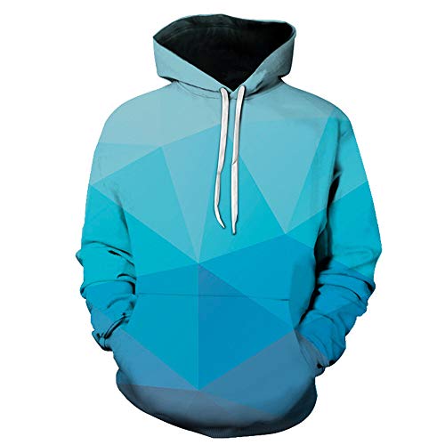 FAWHEWX Unisex Harajuku Realistische 3D Digital Gedruckte Pullover Kapuzenpullover Pullover Paare Herbst Unisex 3D Grafik Gedruckt Leichter Hoodie Langarm Kapuzenpullover Sweatshirt(G-Blau/M) von FAWHEWX