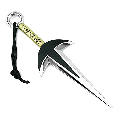 FAYAIALO Minato Kunai 18 cm Uzumaki Kakashi Namikaze Kunai Real Metal Ninja Cosplay Figur Modell Schlüsselanhänger Kollektion, silber, 7.1 inches von FAYAIALO