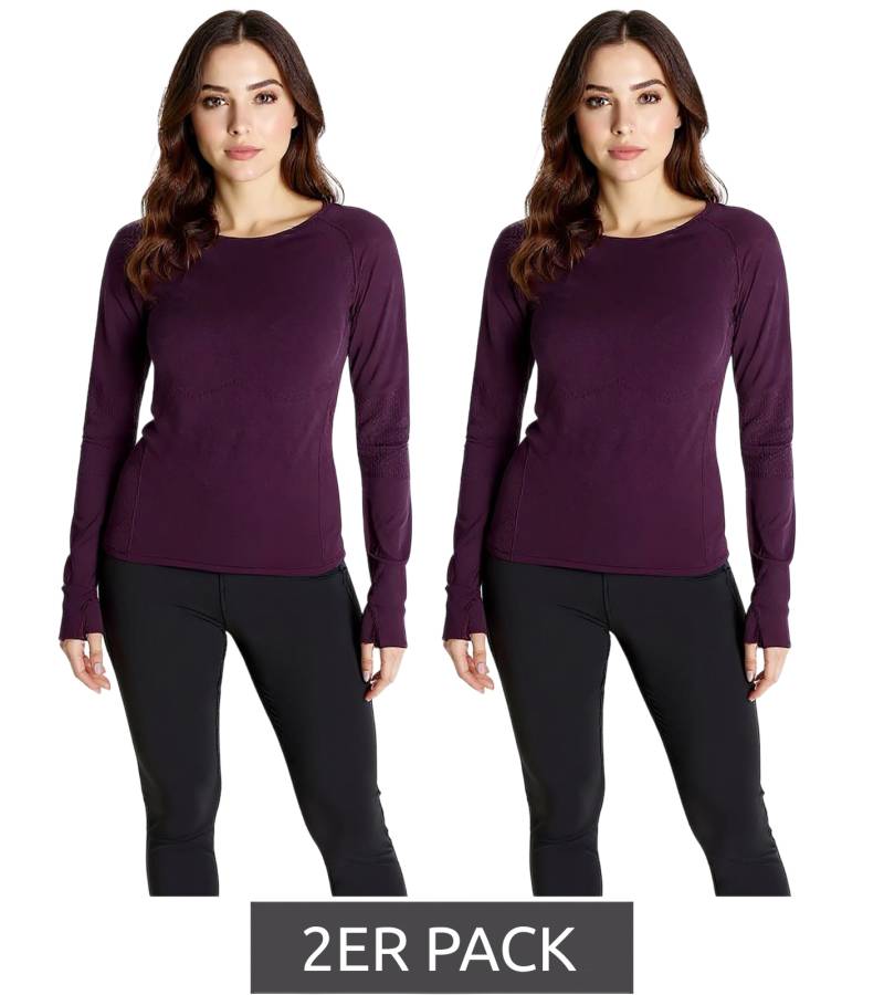 2er Pack FAYN SPORTS Damen Longsleeve nahtloses Langarm-Shirt Fitness-Kleidung 46379918 Lila von FAYN SPORTS