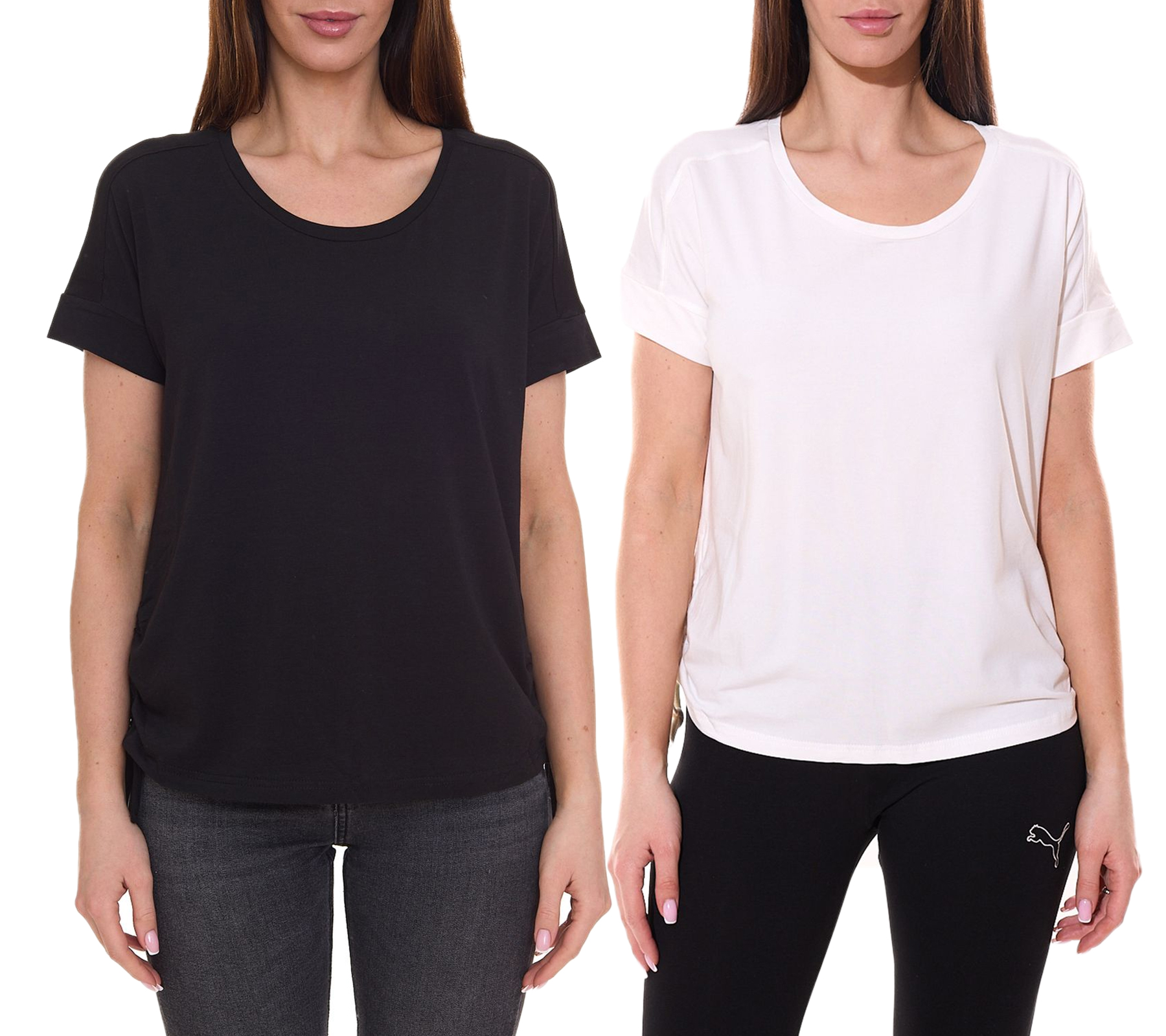 FAYN SPORTS Damen Sport-Shirt mit Schnürung T-Shirt Rundhals-Shirt Schwarz oder Weiß von FAYN SPORTS